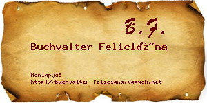 Buchvalter Feliciána névjegykártya